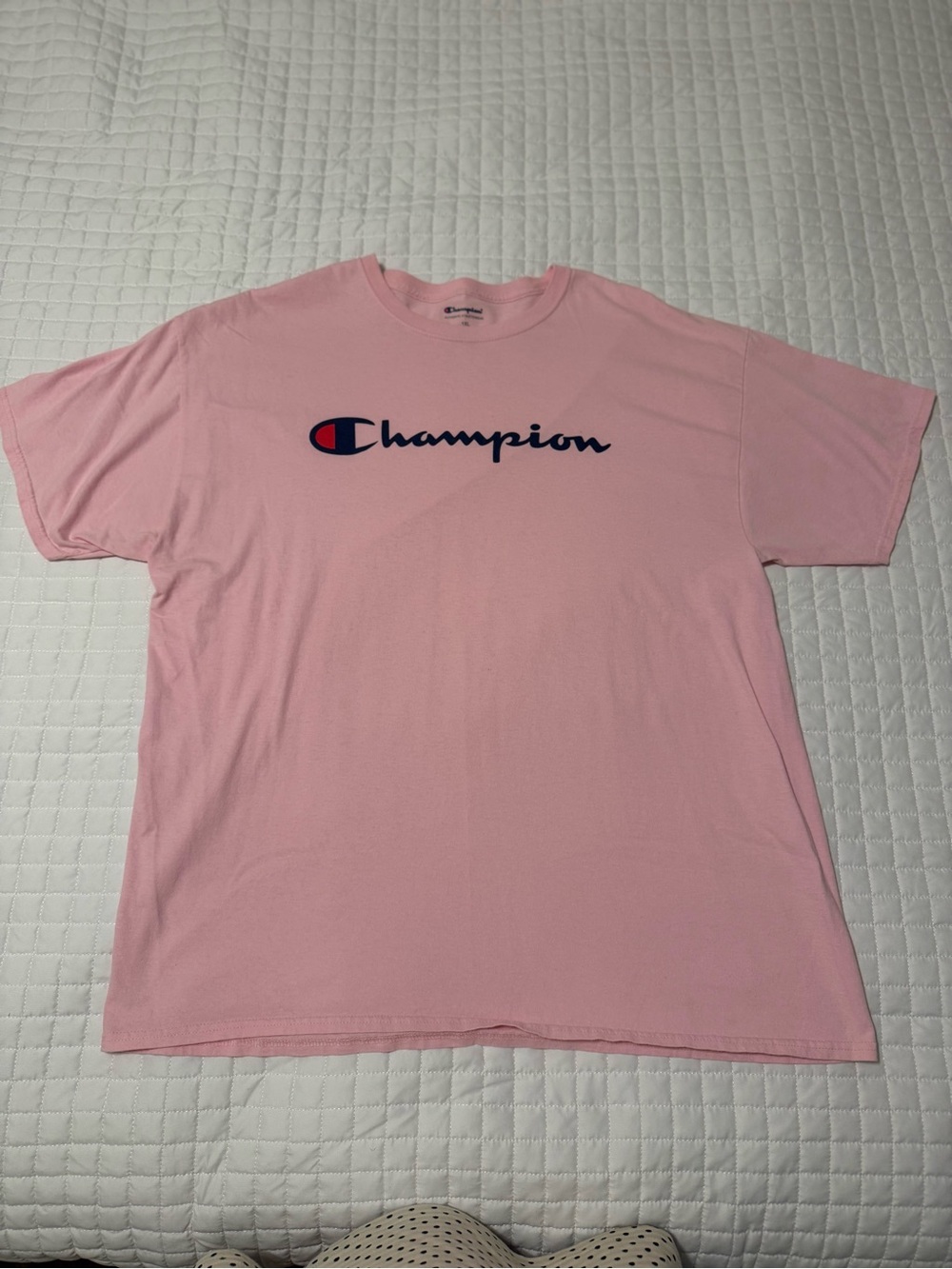 Champion Pink Logo Crewneck T-Shirt